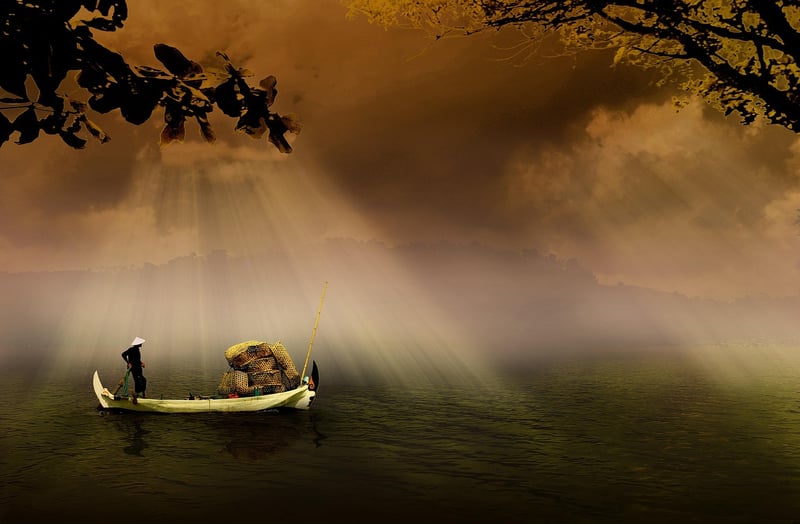 Fishing in nature